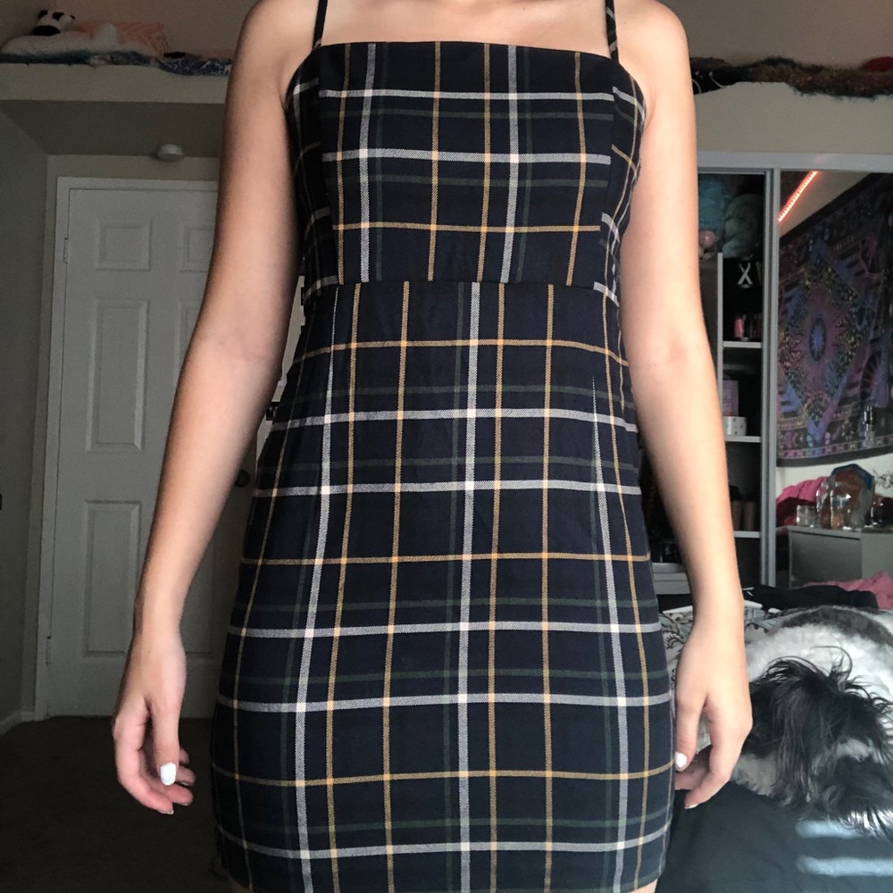 Plaid midi dress